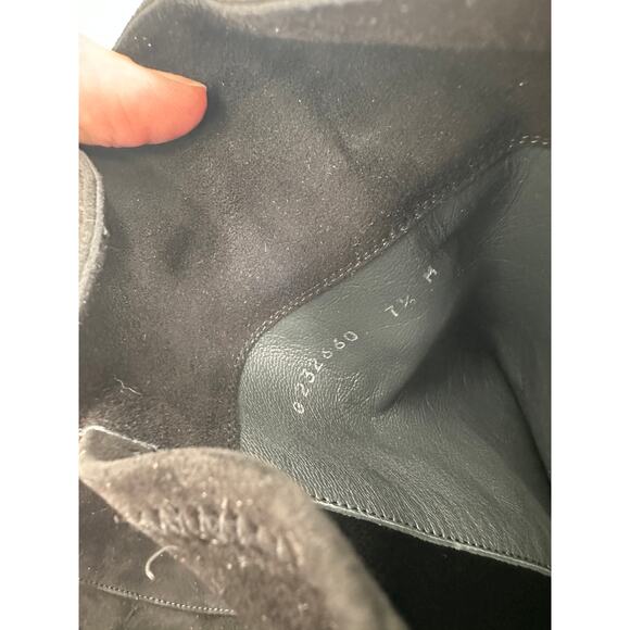 Stuart Weitzman Black Suede Allgood Low Heel Knee Boot 7.5 - Picture 7 of 9